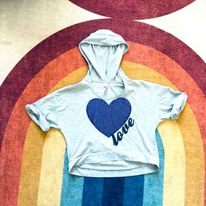 Love short sleeve hoodie